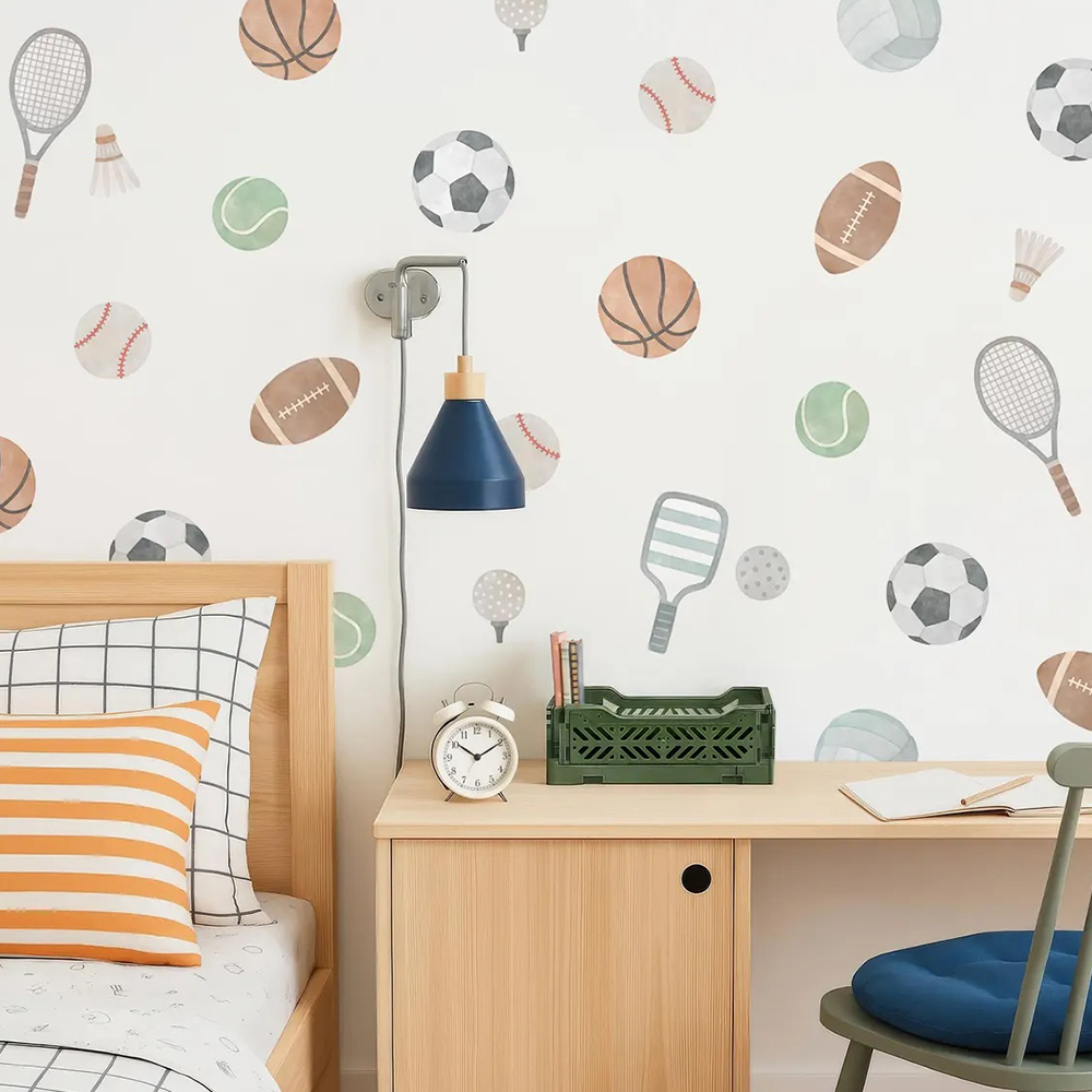 Basketball Arcade Game - Creative Cartoon Sports Balls Wall Stickers,