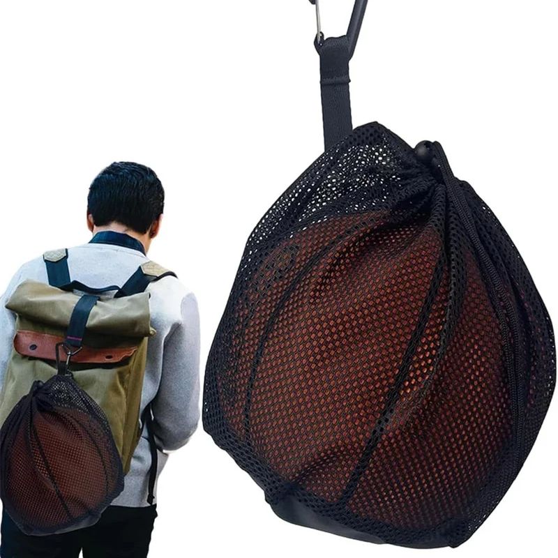 Basketball Arcade Game - Portable Drawstring Basketball Mesh Bag Football